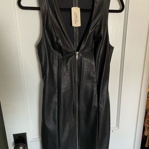 Forever 21 leather front zip up dress